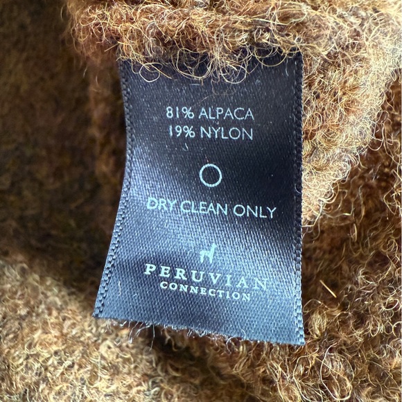 Peruvian Connection Brown V-neck Alpaca Sweater Large - Picture 10 of 13